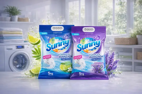 dos bolsas de jabon en polvo Sunny