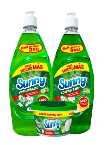 Lavavajillas líquido Sunny para limpieza de platos y utensilios en negocios de Lima, Perú
